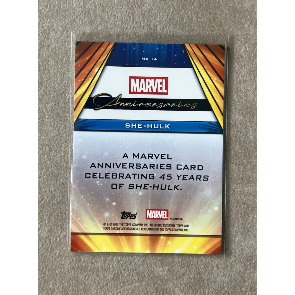 2025 Topps Chrome Marvel Anniversaries She-Hulk 45th Anniversary MA-14 Refractor